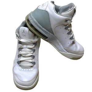 Air Jordan Flight Origin 2 Youth White|Gray Basketball Sneakers Sz 6Y-men